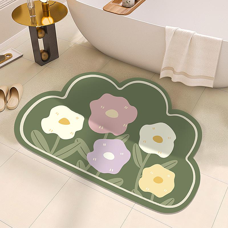 

Коврик для пола в ванной мягкий диатомовый грязь впитывающий нескользящий туалет туалет бытовой быстросохнущий коврик для двери в ванную 40*60cm