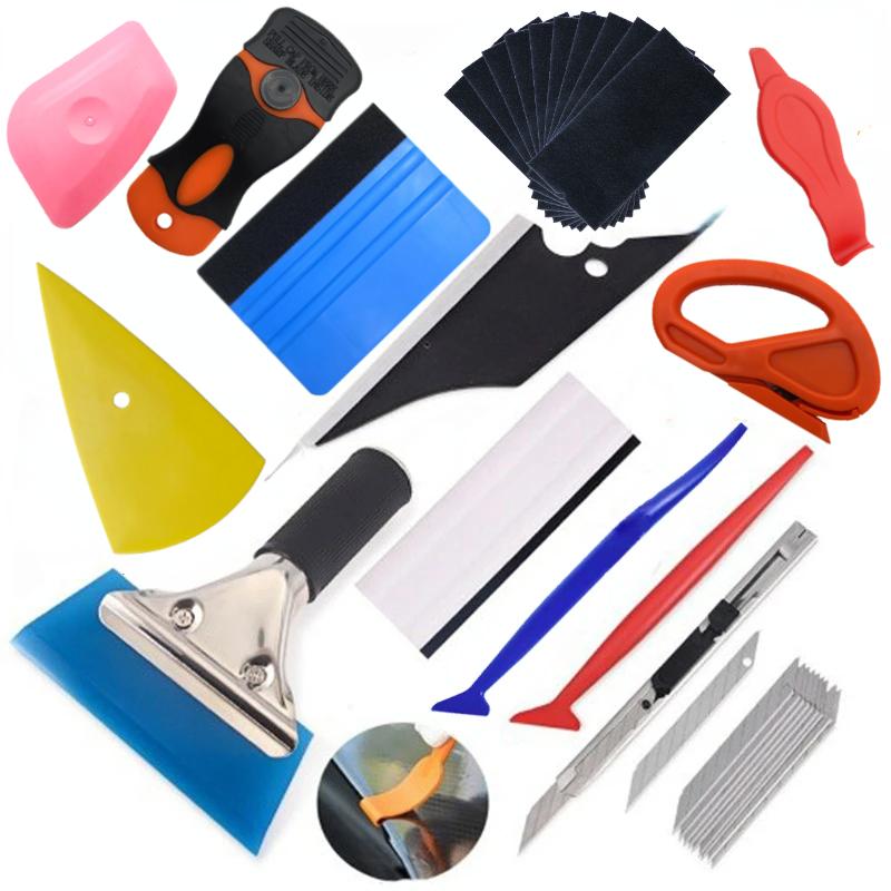 Pro Magnetic Vinyl Wrap Tool Set Car Window Tint Film Install Kit with Squeegee Knife Blades Magnetic Holder Auto Wrap Tools