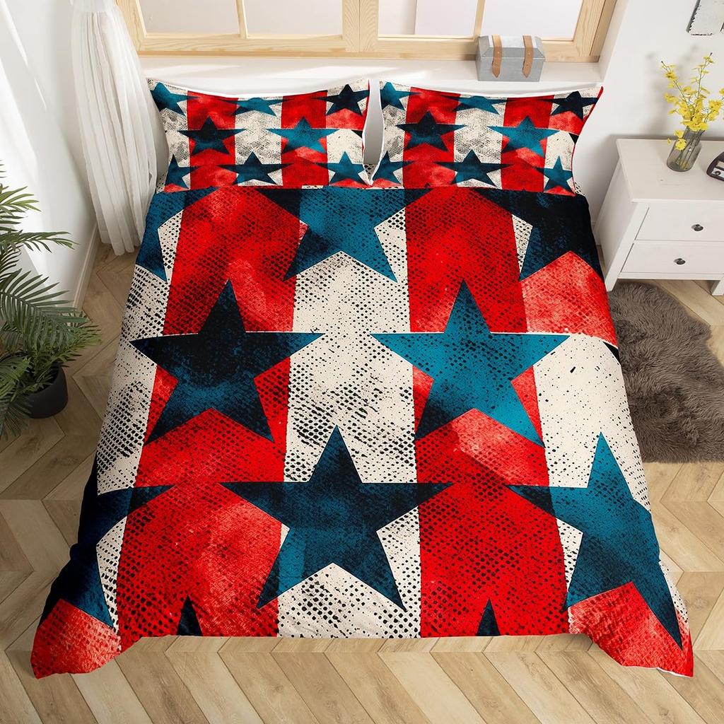 Vintage Abstract Pattern Duvet Cover Queen King Size Vivid Floral Soft Bedding Set Perfect for All Seasons Warm and Bright 3 Pcs