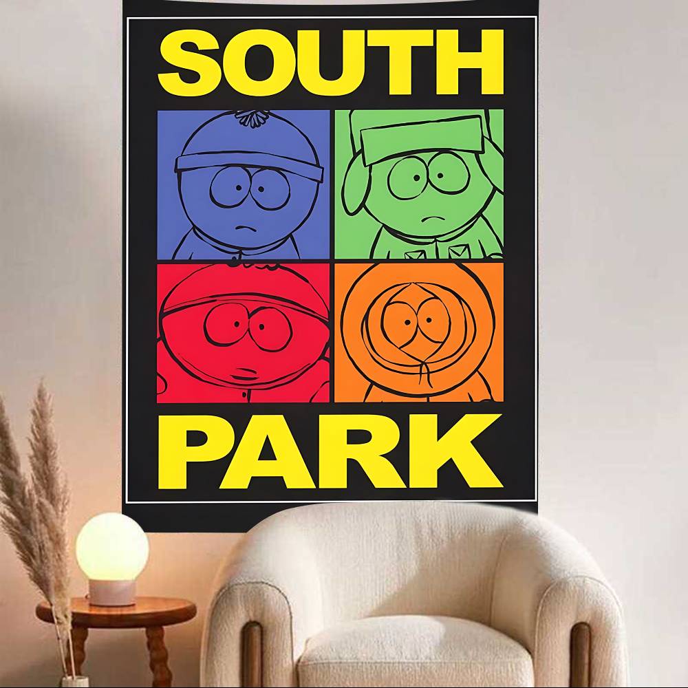 SSouth Funny PParks Happy Birthday Backdrop Background Vinyl Women Birthday Party Cake Table Decorations Photoshoot Banner