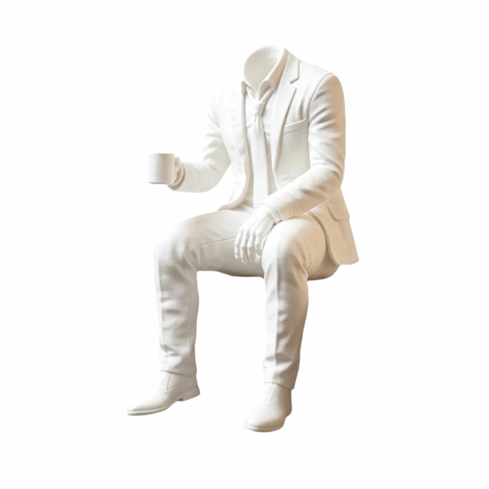 3D Printed Magician Statue Home Decoration Sitting Man Figurine  Bookshelf Decor