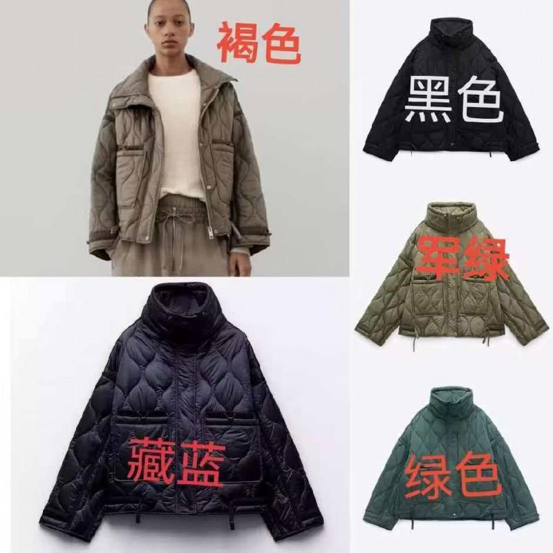 ZA Womens Winter Loose Stand Collar Padded Coat Multiple Colors Pocket Casual Outerwear
