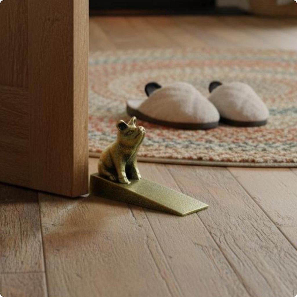 Iron Cartoon Door Stop No Animal AntiCollision for Indoor Bronze Puppy Solid Plug