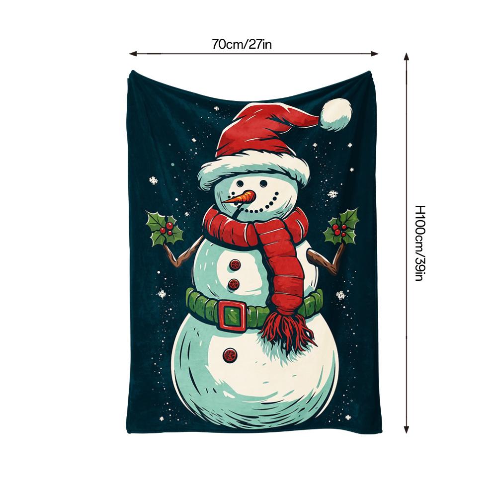 Tuniu Niedlicher Schneemann Fleece-Decke Überwurf Weich Warm für Sofa Bett Schlafzimmer Geschenk