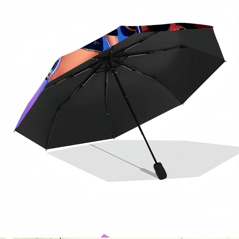 KPop Demon Hunters Print Automatic Open Close Umbrella, Portable Foldable Umbrella, for Outdoor Commute Camping Trip, Ideal Birthday Gift