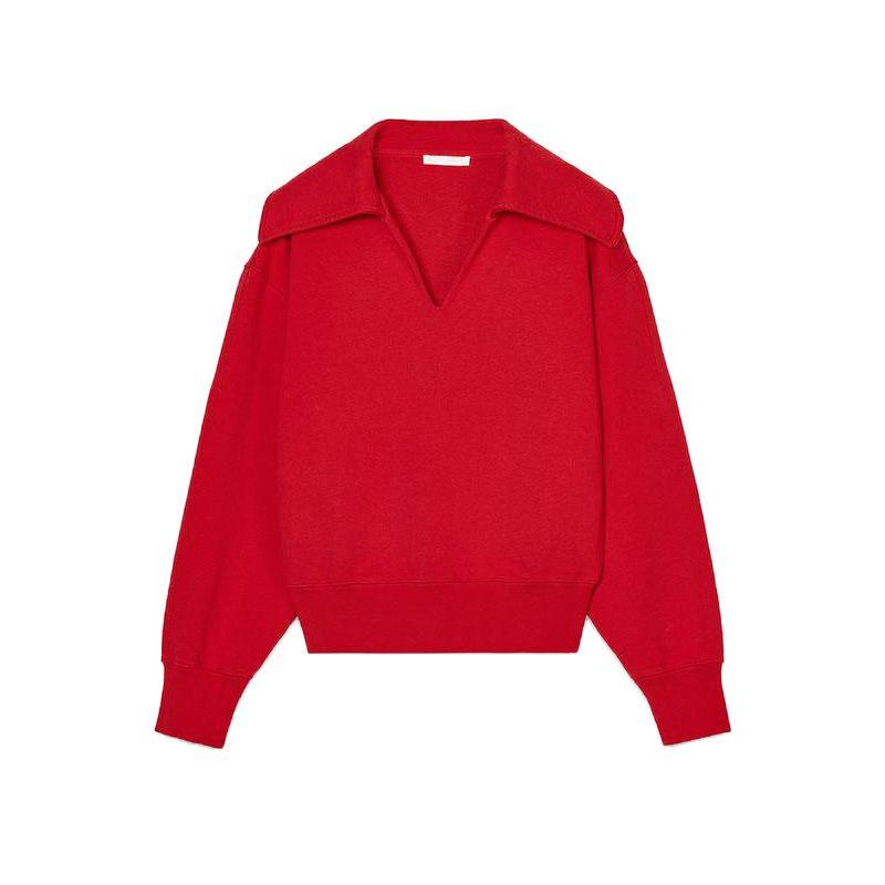 Spring Rib Decoration Woven Large Collar Short Sweatshirt 0858304 Lantern Balloon Cotton Mini Skirt 0858306