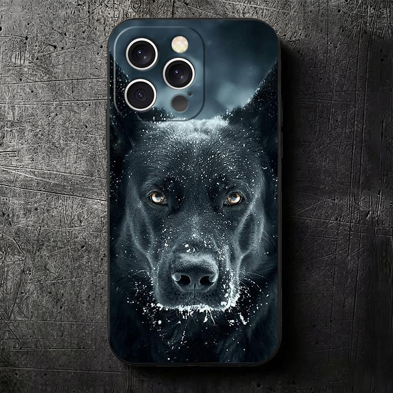 German Shepherd Dog Soft Phone Case for iPhone 16 16E 17 Air 15 Pro Max 14 Plus 13 Mini 11 12 7 Black Cover Back Shell