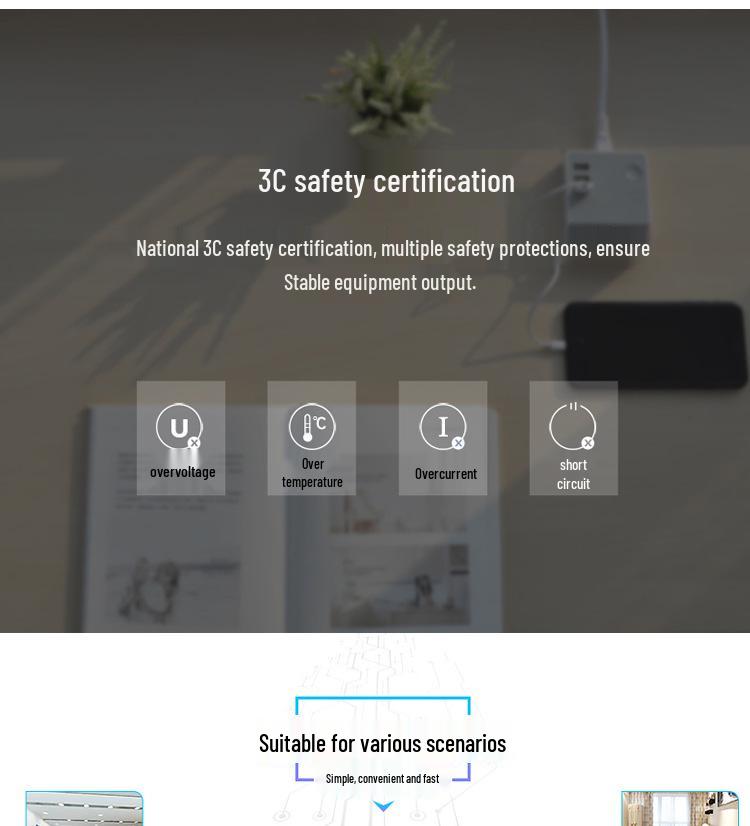 8-Port USB Charger QC3.0 Fast Charging with Smart Display & PD20W for Phones & Tablets