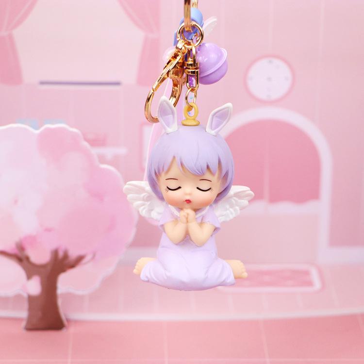 Anne Cute Cartoon Girl Keychain with Bell - Student Bag or Car Pendant, Qixi Festival Gift