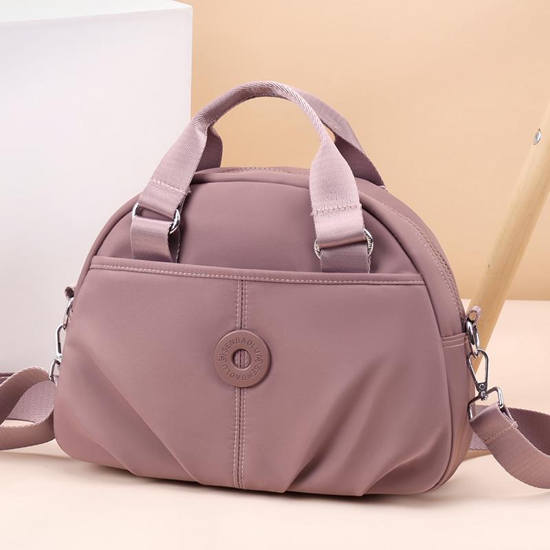 Women's Wrinkled Bag Solid Color Handbag Middle-aged Mother Bag Large Capacity Shoulder Crossbody Bag
