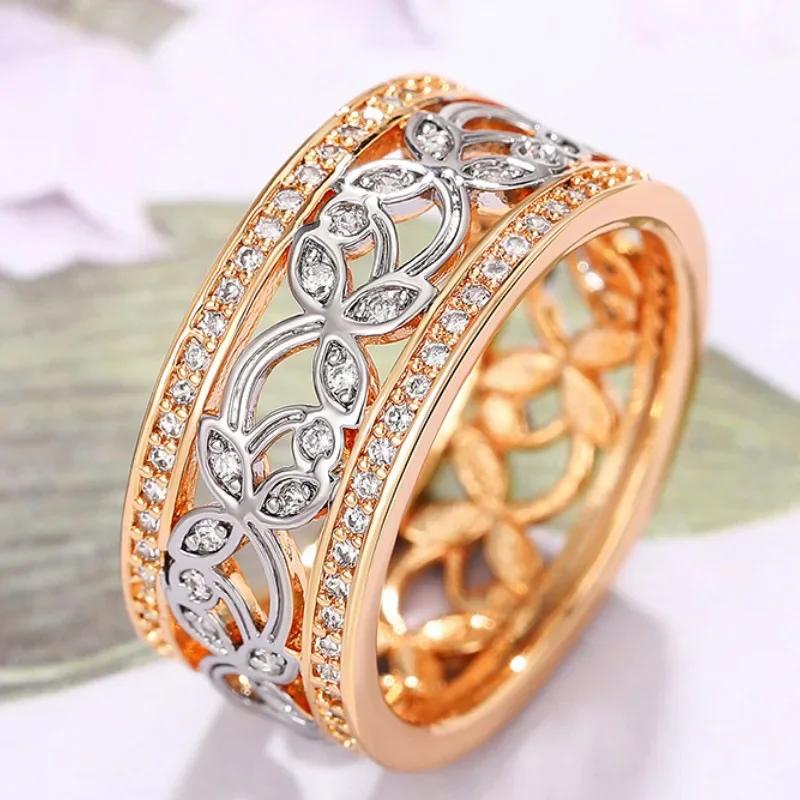 French Light Luxury Hollow Palace Rings for Women Small Fresh Flower Index Finger Ring Natural Snowflake High-grade Ring