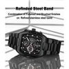 New Design Tonneau Watch Men Luminous Waterproof Date Stainless Steel Chronograph Quartz Watches for Men Relogio Masculino