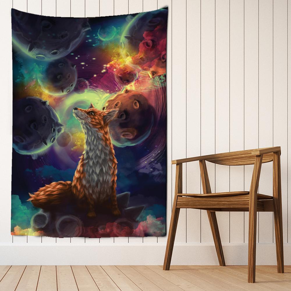 Colorful Cartoon Animal Tapestry Wall Hanging Hippie Bohemian Lovely Fresh Polyester Printing Children's Bedroom Home Decor