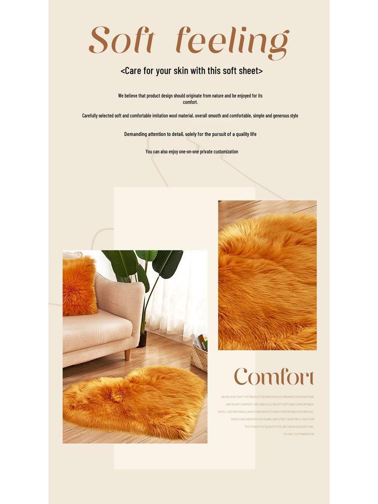 Plyšový koberec ve tvaru srdce American Blend – Omyvatelný koberec s dlouhým vlasem pro obývací pokoj, ložnici nebo balkon