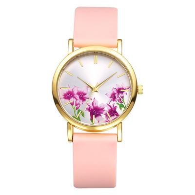 Floral Wristwatch with Silicone Analog Adjustable Quartz Pastoral Business Beautiful Fashion Watch Perfect Gift for or Your Girlfriend Women's Band,
