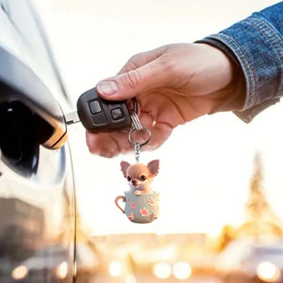 

Yousheng подвесной кулон акриловый плоский собачий автомобильный орнамент с шнурком легко повесить очаровательный брелок подвеска рождественская елка украшение 1