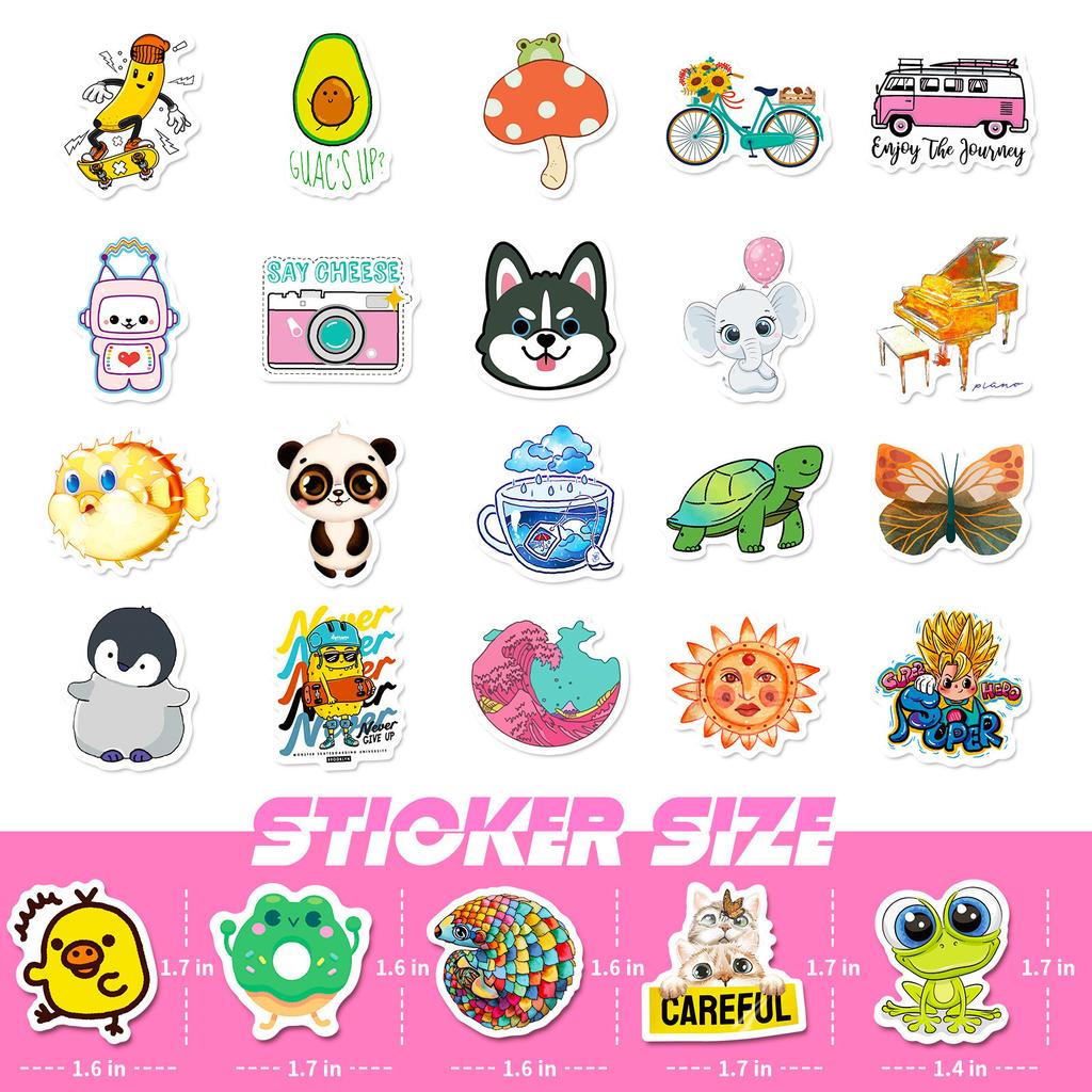 100 Kleine Größe 4cm Neue Tier Mix and Match Aufkleber Seestern Cartoon Niedliche Tier Mix and Match Aufkleber