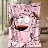 Soft Flannel Blanket Lightweight Cozy Bedroom Living Room CoverCourage the Cowardly Dog