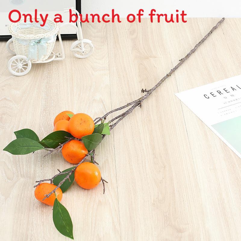 Fake Single Stem Fruit Tree Flower Bouquet With Plastic Blossoms For Home Decor