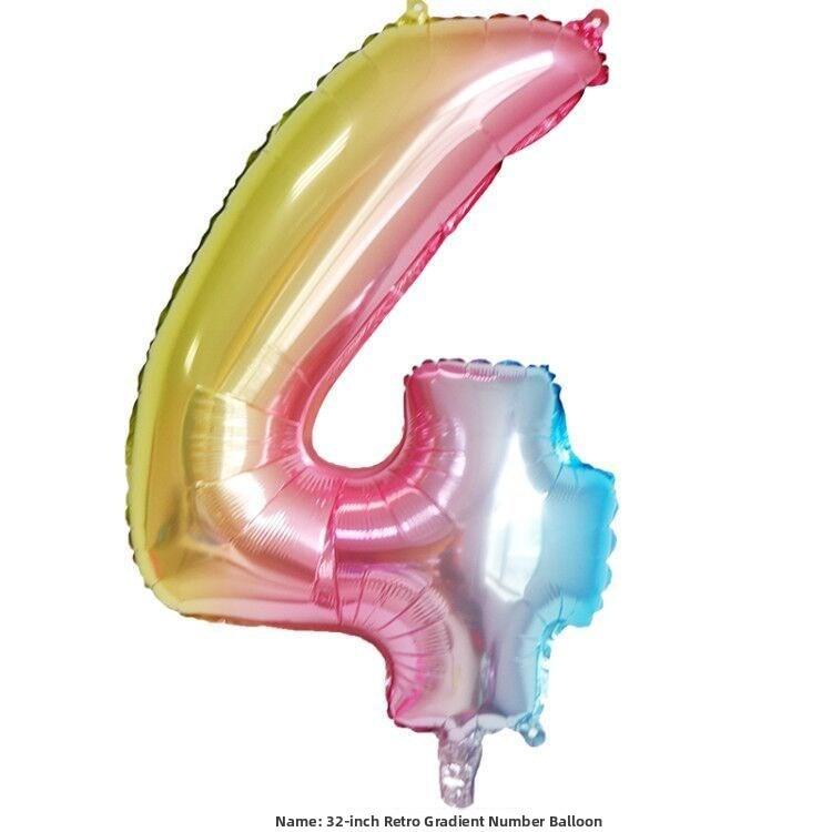 32-Inch Digital Balloons Numbers 0-9 Birthday Par Decoration Wedding Ceremony Room Arrangement Festival Celebration Supplies