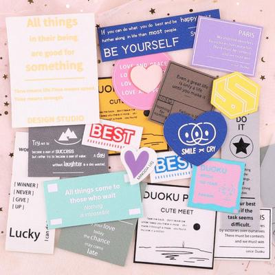 Colorful Self-Adhesive Label Patch for Jackets - English Letter Design