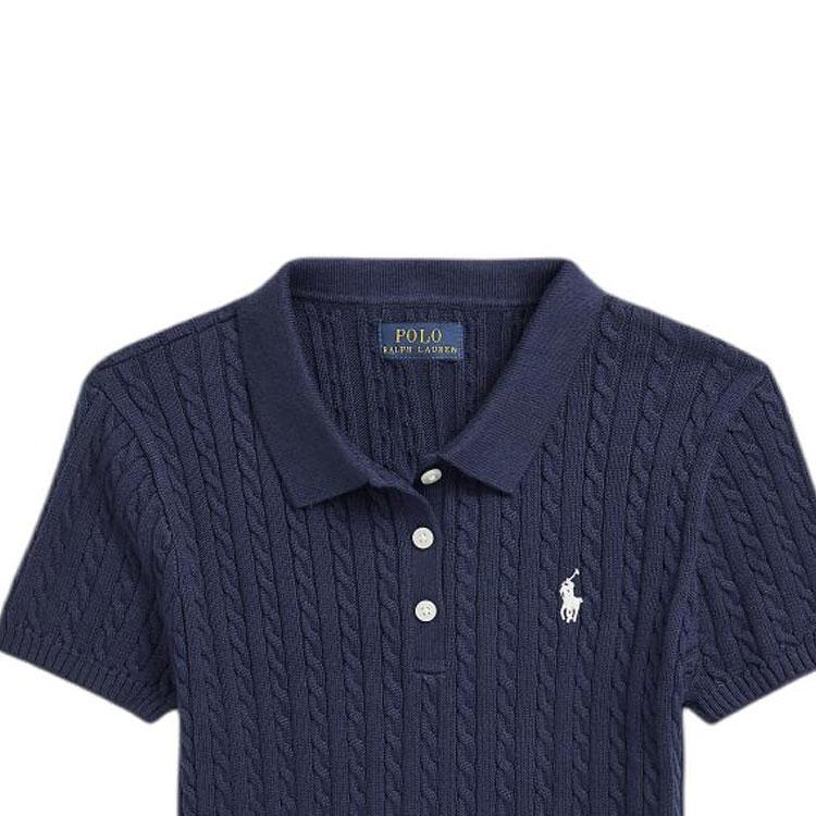 Polo Ralph Lauren Polo Shirt Ss24 Logo Small Pony Embroidered Button Short Sleeve Kids Tops Dark-Blue CWPOSWEG6820439-400