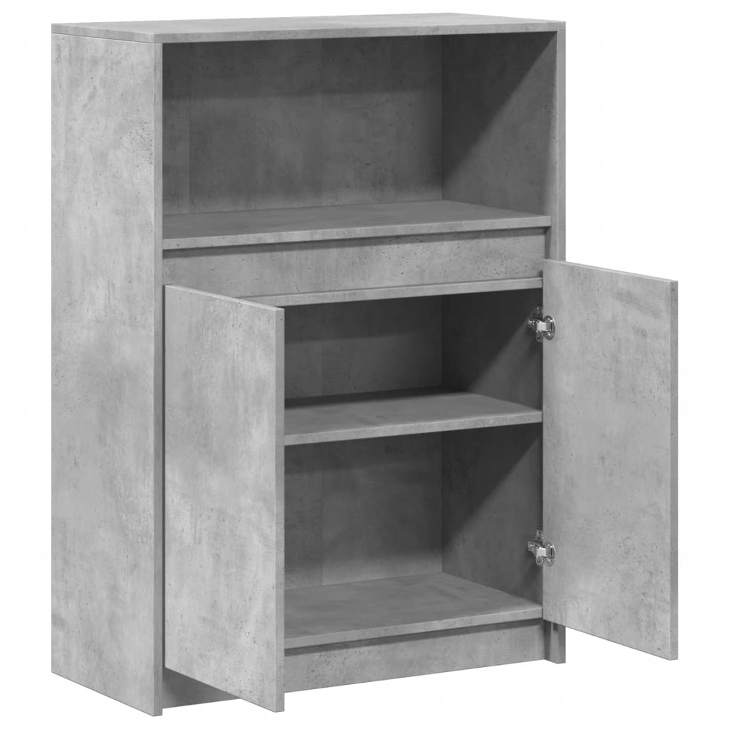 Sideboard with LED Lighting Concrete Grey 72 x 34 x 100 cm Engineered Wood