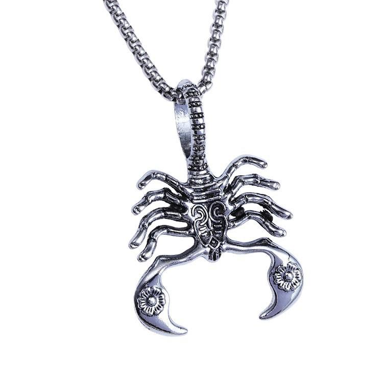 Мужское Хип-Хоп Ожерелье с Подвеской Скорпион - Ретро Стальная Титановая Цепь