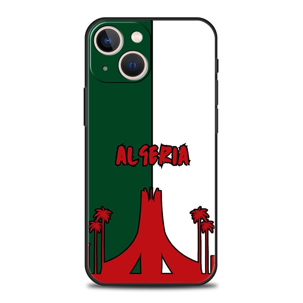 

Algeria Passport Luxury Phone Case For iPhone 17 Air 16 Plus 13 15 14 12 11 Pro MAX 7 8 SE Soft TPU Black Cover iPhone 14