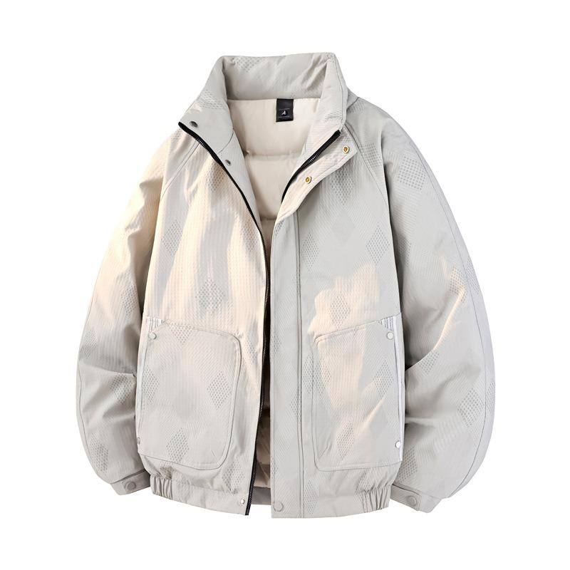 

% White Duck Down Jacket Men s Winter New Business Winter Loose Stand-up Collar Casual Jacket M
