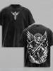 Archangel Michael Retro Christian T-shirt, Flame Angel Faith Pattern T -Shirt