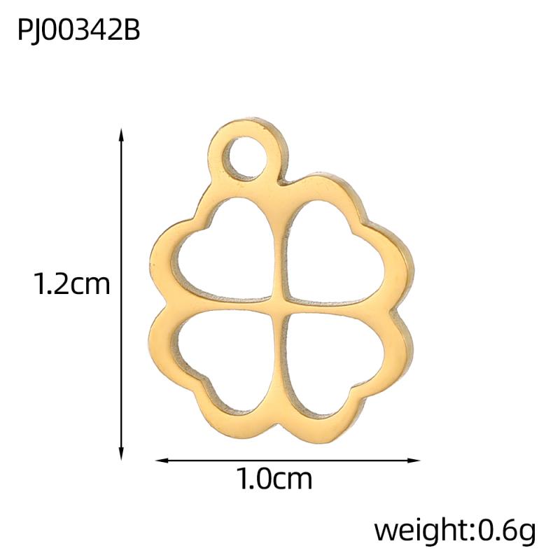 CARLIDANA2PCS DIY Butterfly Starfish Clover Flower Handmade Accessories Charm Stainless Steel Gold Plated Pendant Jewelry