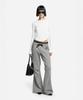 Milkeuaeswiaendeudolseu Ribbed Pocket Flare Pants - Melange