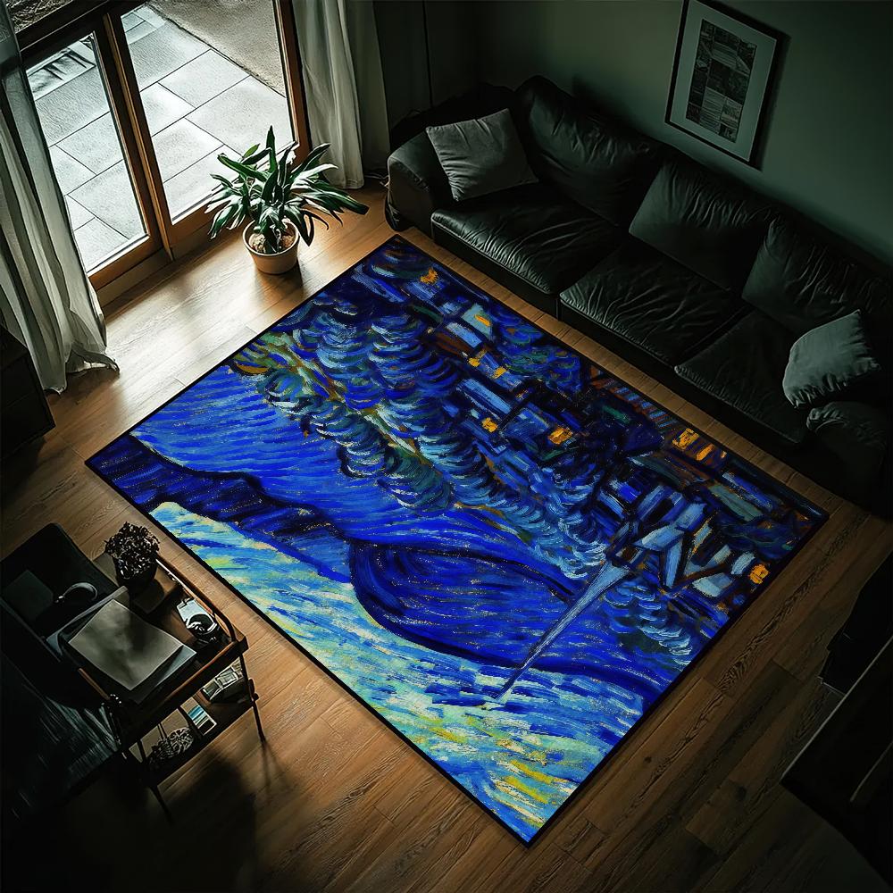 

Искусство Картины Ван Гога Ковер Прикроватный Кухня Ванна Гостиная Дом Дом Спальня Напольный коврик Придверный коврик Коврик Украшение 60*90cm