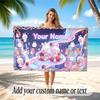 Fantasy Magic Theme Soft Beach Towel Personalized Custom Name Text Towel Portable for Beach Pool Travel