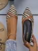 2024 Fashion New Woman Brown Stripe Shallow Pointed Toe Flats for Women's Walking Designer Casual Flat Shoes Zapatos De Mujer