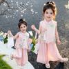 Hanfu Girls' Summer Lotus Vest Two-Piece Set