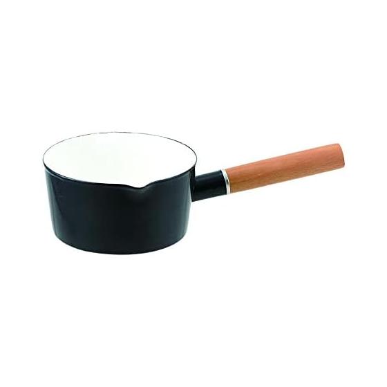 Pearl Metal Presage Enamel Milk Pan 15cm Black