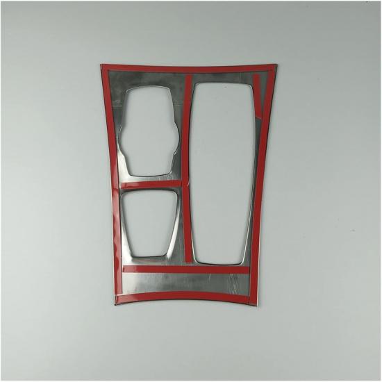 Black Center Console Gear Shift Panel Decoration Cover Trim Compatible with BMW X5 E70 X6 E71 2008-2014 LHD Stainless Steel Car Styling (Color :