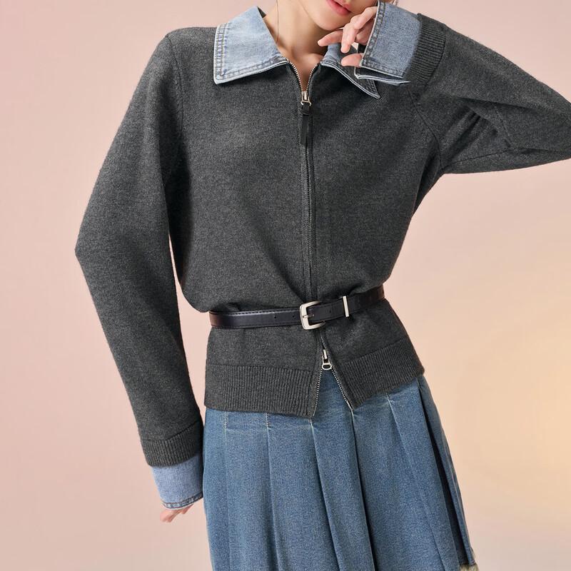 IEF Spring Color-Block Knitted Cardigan