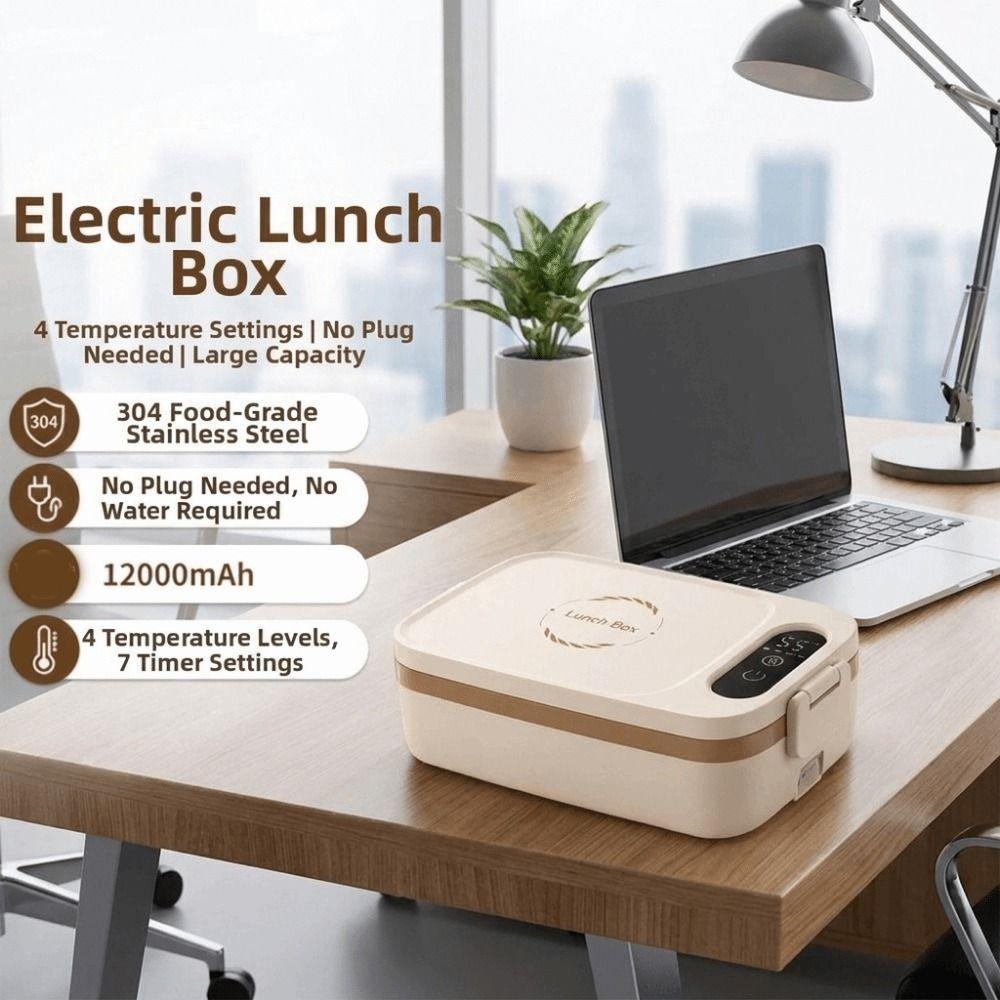 Fast Heating USB Heated Lunch Box Wireless Cordless Food Warmer Electric Lunch Box Travel Meals