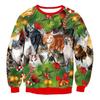 Autumn 3D Christmas Animals Printed Sweatshirts Fashionable Casual Sports Long Sleeved Men's and Women's Unisex Sweatshirts