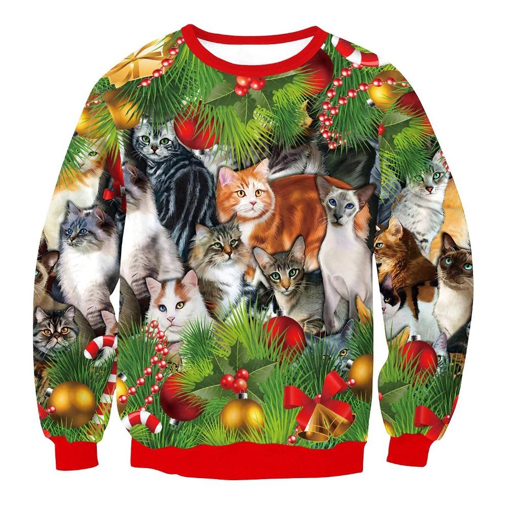 Autumn 3D Christmas Animals Printed Sweatshirts Fashionable Casual Sports Long Sleeved Men's and Women's Unisex Sweatshirts