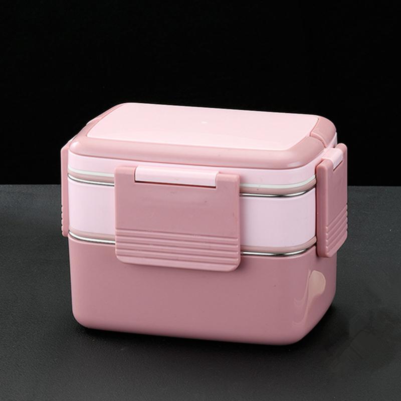 

Двухслойный термоланч-бокс из нержавеющей стали, герметичный, контейнер для хранения еды, портативные упаковочные коробки для улицы