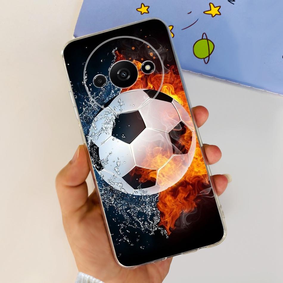 For Xiaomi Redmi A3 Case RedmiA3 A 3 4G 2024 Elegant Printing Soft Silicone Clear TPU Slim Phone Back Cover