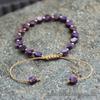 Colorful Bohemian Purple Emperor Bracelet with Adjustable Braided Hematite Spacer Beads