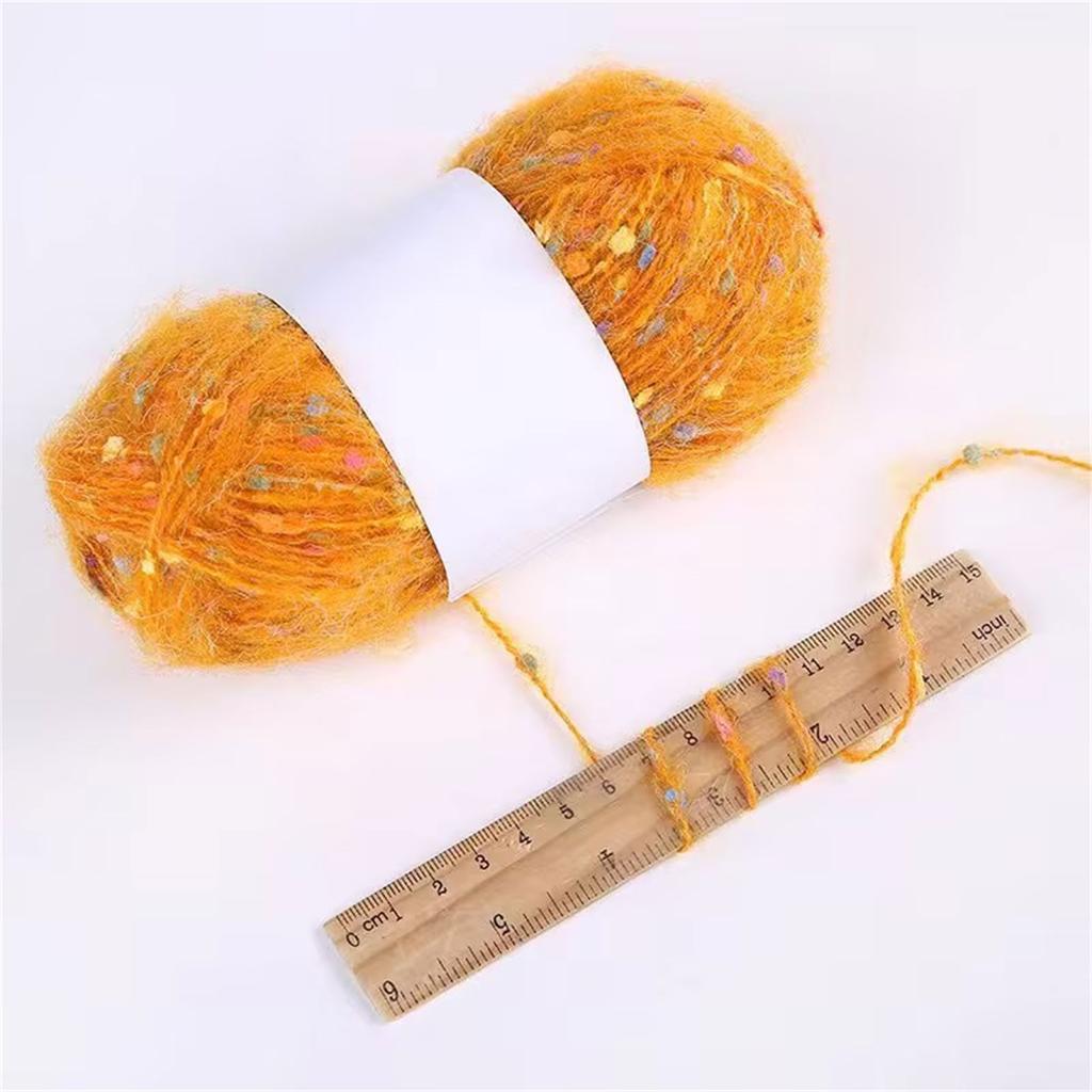 3 Rolls Comfortable Crochet Thread Rainbow Color Dot Mohair Yarn Hand Knitting Yarn Soft Yarn for Hat Blankets Scarves