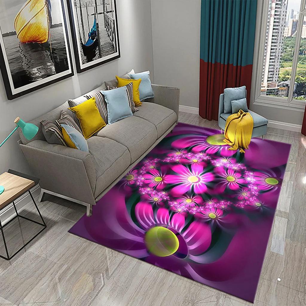 3D Floral Flower Pastoral Carpet Home Decor Entrance Door Mat Living Room Bedroom Entrance Decor Carpet Bathroom Non-slip Mats