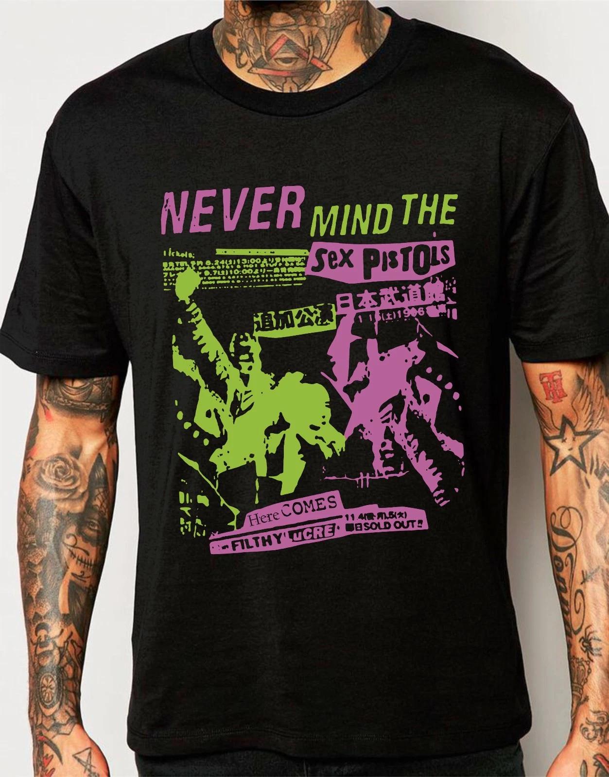 

Never Mind The Bollocks T Shirt, Punk Rock Music Band Fans Vintage Unisex Tee 4XL