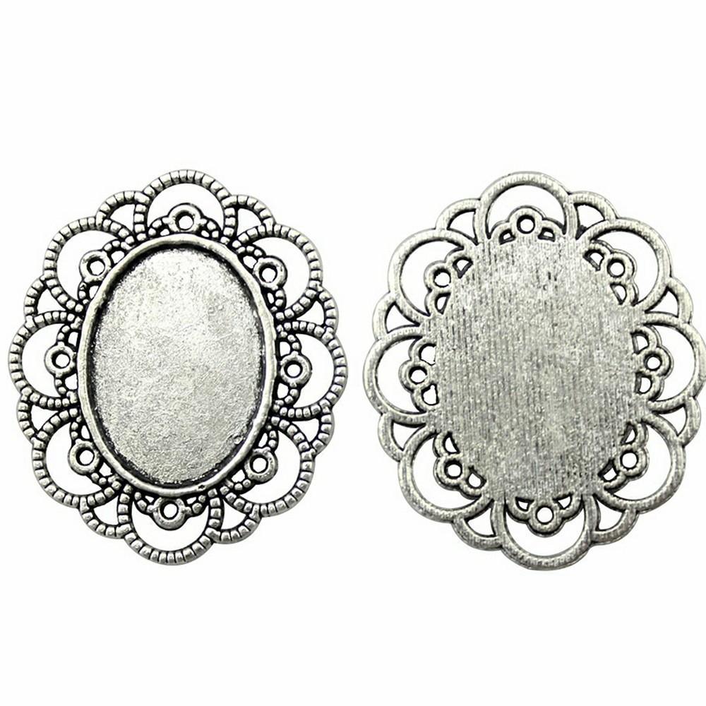 Bezel Connectors For Resin Crafts Fit Oval 13x18mm Photo Glass Dome Frames